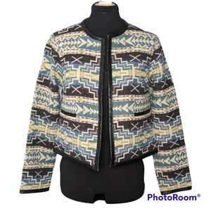 Pendleton wool Aztec print open front jacket Small